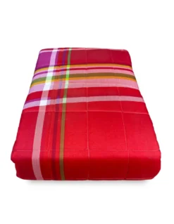 COPRILETTO trapuntato SPRING scozzese ROSSO e FUCSIA