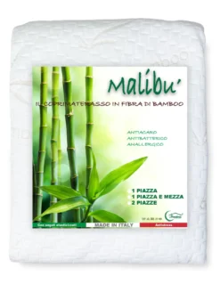 COPRIMATERASSO antiacaro in fibra di legno bamboo MALIBÙ ©