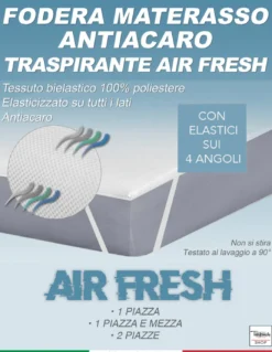 COPRIMATERASSO Antiacaro TRAVERSA TRASPIRANTE AIR Fresh