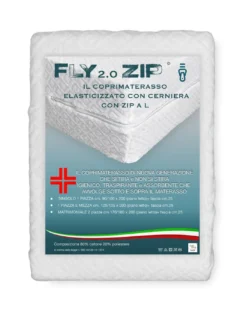 COPRIMATERASSO Elasticizzato INTERO FLY 2.0 IN Spugna JACQUARD con cerniera Zip