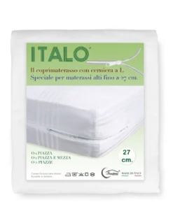 COPRIMATERASSO ITALO a sacco CON CERNIERA ZIP A L altezza cm. 27 per materassi alti