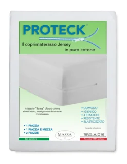 COPRIMATERASSO PROTECK con cerniera Zip IN JERSEY di puro cotone elasticizzato