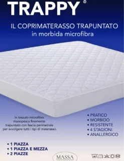 COPRIMATERASSO TRAPUNTATO in morbida MICROFIBRA TRAPPY imbottito