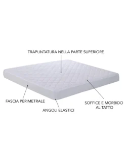 COPRIMATERASSO TRAPUNTATO in morbida MICROFIBRA TRAPPY imbottito