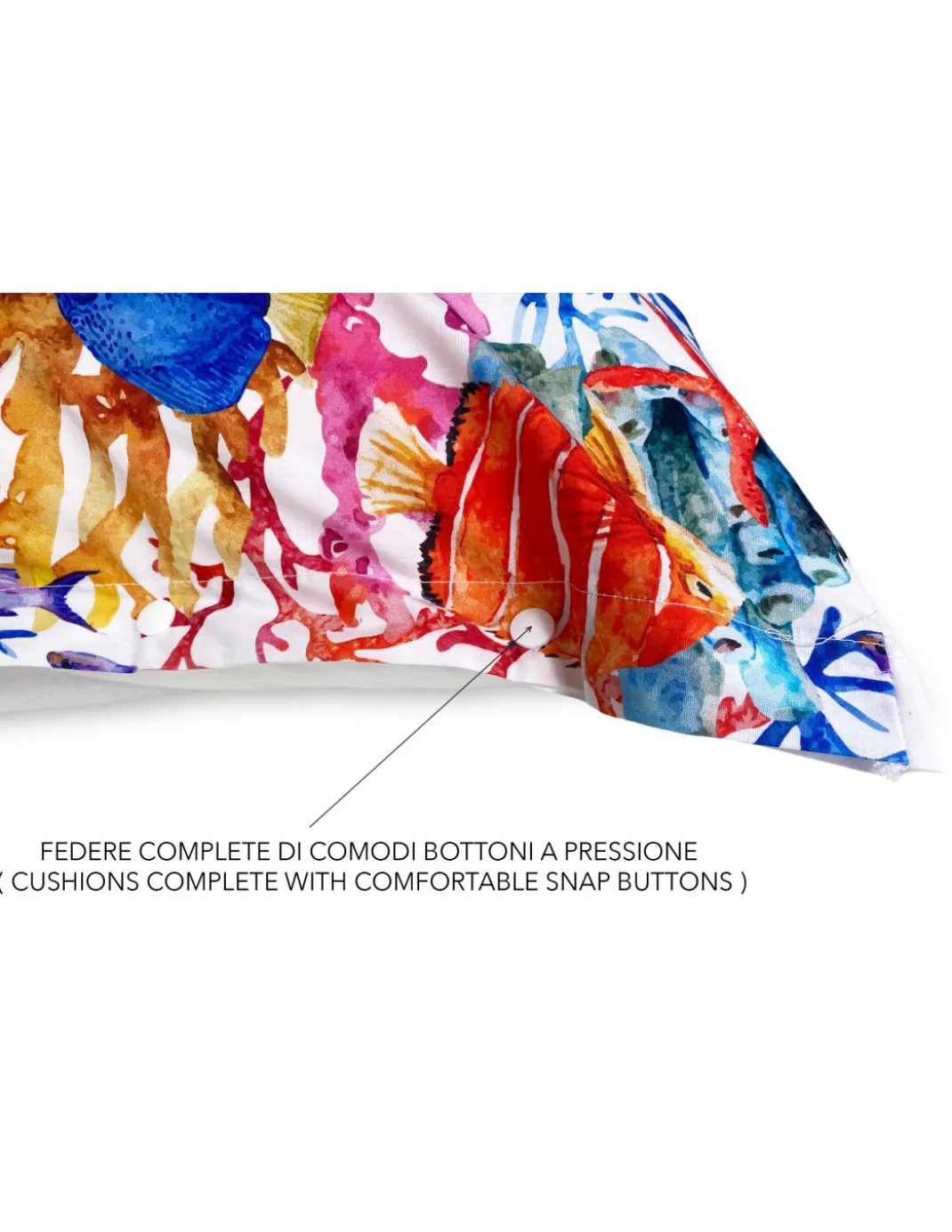 COPRIPIUMINO ACQUARIO Pesci Tropicali in Puro cotone Made in Italy