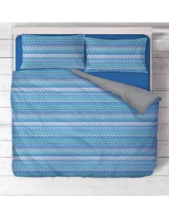 COPRIPIUMINO BEATRICE Blu in Puro cotone Made in Italy
