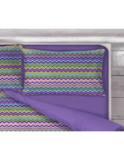 COPRIPIUMINO BEATRICE Lilla in Puro cotone Made in Italy