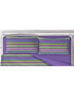 COPRIPIUMINO BEATRICE Lilla in Puro cotone Made in Italy