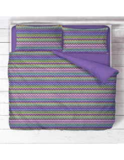 COPRIPIUMINO BEATRICE Lilla in Puro cotone Made in Italy