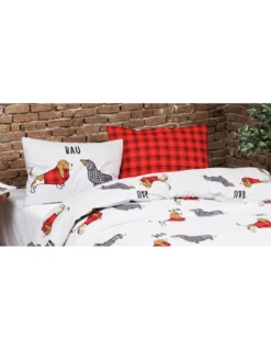 COPRIPIUMINO CAGNOLINI Rosso in Puro cotone Extra Double Face