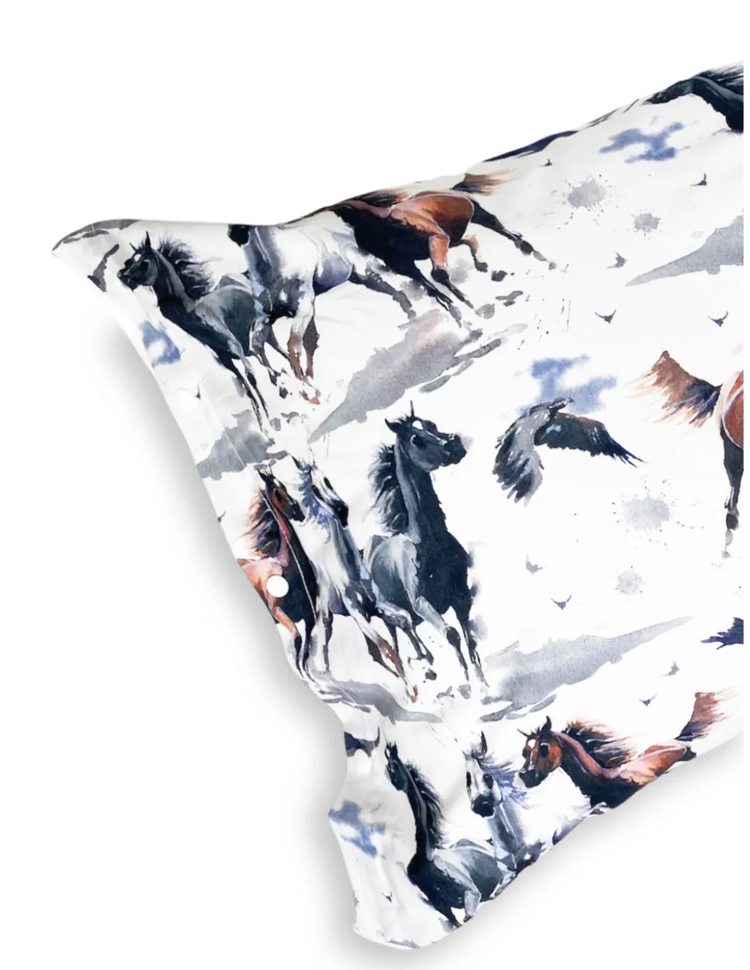 COPRIPIUMINO CAVALLO Cavalli in corsa in Puro cotone Made in Italy