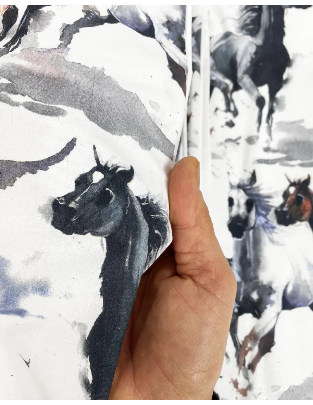 COPRIPIUMINO CAVALLO Cavalli in corsa in Puro cotone Made in Italy
