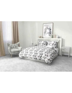 COPRIPIUMINO CAVALLO Cavalli in corsa in Puro cotone Made in Italy
