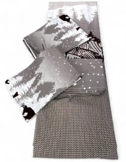 Copripiumino Cervo Alpi Grigio - Set Invernale 100% Cotone - Stile Montagna, Morbido e Traspirante