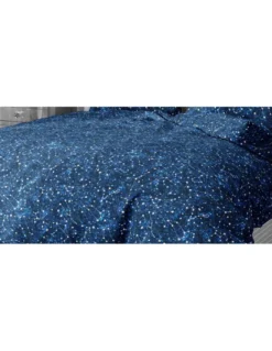 COPRIPIUMINO COSTELLAZIONE Blu in morbida Microfibra Made in Italy