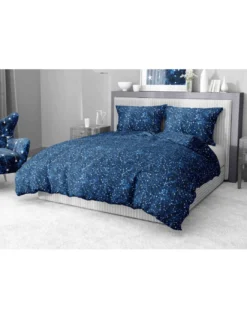 COPRIPIUMINO COSTELLAZIONE Blu in morbida Microfibra Made in Italy