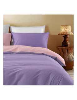 Copripiumino Double Face Rosa e Lilla - 100% Cotone, Morbido e Traspirante, Made in Italy