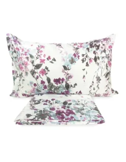 COPRIPIUMINO FIORE Dipinto Rosa in Puro cotone Made in Italy