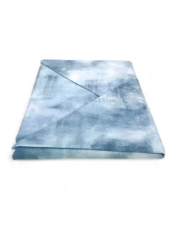 Copripiumino in Cotone Tempo di Dormire Azzurro, Made in Italy, Design Astratto, Patella Antiscivolo, Lavabile in Lavatrice
