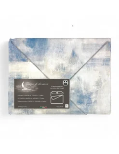 Copripiumino in Cotone Tempo di Dormire Grigio Ghiaccio, Made in Italy, Astratto, Patella Antiscivolo, Lavabile in Lavatrice