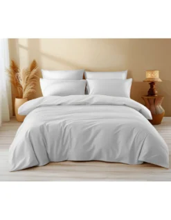 Copripiumino in Cotone Tinta Unita Bianco - Tempo di Dormire, 100% Puro Cotone, Morbido, Traspirante, Made in Italy