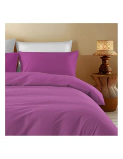 Copripiumino in Cotone Tinta Unita Fucsia - Tempo di Dormire, 100% Puro Cotone, Morbido, Traspirante, Made in Italy