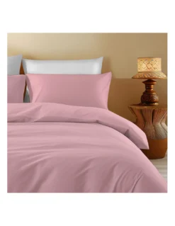 Copripiumino in Cotone Tinta Unita Rosa - Tempo di Dormire, 100% Puro Cotone, Morbido, Traspirante, Made in Italy