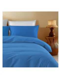 Copripiumino in Cotone Tinta Unita Bluette - Tempo di Dormire, 100% Puro Cotone, Morbido, Traspirante, Made in Italy