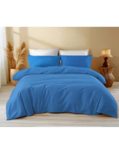Copripiumino in Cotone Tinta Unita Bluette - Tempo di Dormire, 100% Puro Cotone, Morbido, Traspirante, Made in Italy