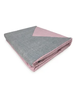 COPRIPIUMINO in flanella FLANELLATO BICOLORE Grigio e Rosa in Puro Cotone