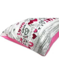 COPRIPIUMINO in Microfibra LOVE Rosa PEACE and LOVE
