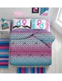 Copripiumino Kamasutra - Set Letto Erotico in Cotone 100% con Federe Double Face - Made in Italy, Idea Regalo Piccante
