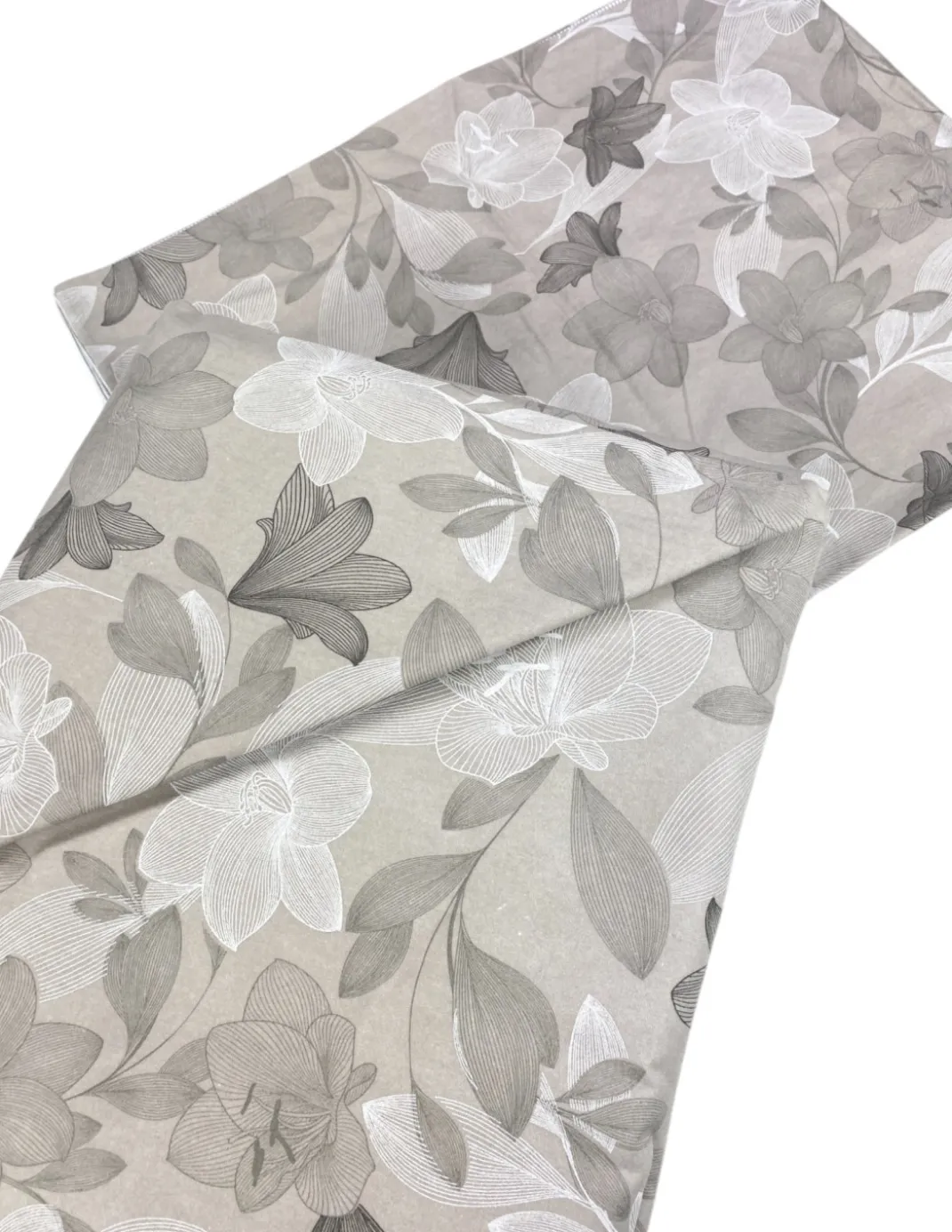 Copripiumino Matrimoniale in Flanella 250x200 cm "Tempo di Dormire" - Fiore Tortora | Morbido, Caldo, AntiPilling Made in Italy