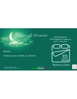 Copripiumino Matrimoniale in Flanella 250x200 cm 