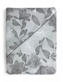 Copripiumino Matrimoniale in Flanella 250x200 cm "Tempo di Dormire" - Fiore Grigio | Morbido, Caldo e Made in Italy