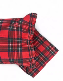 Copripiumino Matrimoniale 250x200 Tartan Rosso con 2 Federe- Flanella Cotone 100% con Patella Extra 40 cm - Made in Italy