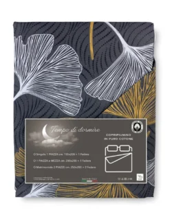 COPRIPIUMINO PETALI Oro in Puro cotone Made in Italy