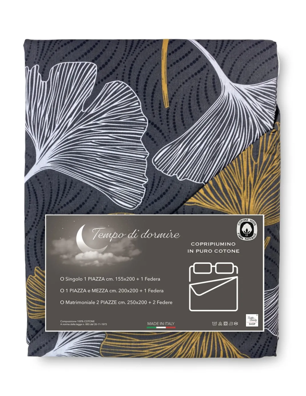 COPRIPIUMINO PETALI Oro in Puro cotone Made in Italy