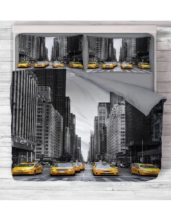 COPRIPIUMINO Rasatello HD FOTOGRAFICO NEW YORK Taxi