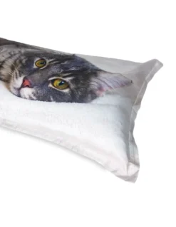 COPRIPIUMINO Rasatello HD FOTOGRAFICO GATTO sdraiato