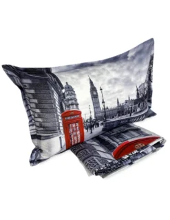 COPRIPIUMINO Rasatello HD FOTOGRAFICO Londra INGLESE cabina BIG BEN