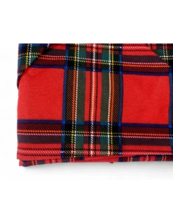Copripiumino Scozzese Rosso - Set Letto in Puro Cotone 100% - Made in Italy, Stile Classico Tartan