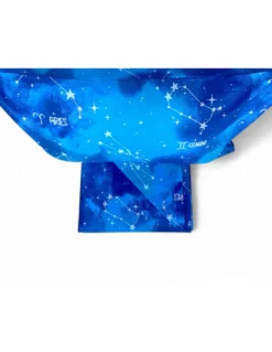 Copripiumino “Tempo di Dormire” Blu - Segni Zodiacali - Cotone 100% Made in Italy - Artigianale