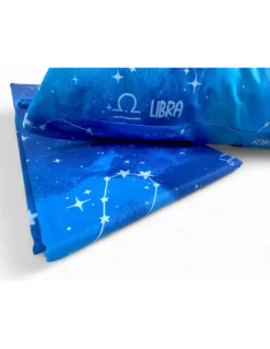 Copripiumino “Tempo di Dormire” Blu - Segni Zodiacali - Cotone 100% Made in Italy - Artigianale