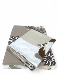 Copripiumino Tirolese Beige con Folletti - 100% Cotone, Fantasia Invernale Alpina, Morbido e Traspirante
