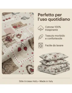 COPRIPIUMINO Tirolese dis. HOLLY CUORE country