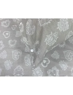 COPRIPIUMINO Tirolese dis. MIROS Cuore BIANCO da Montagna CON FEDERA Arredo MRSBCO