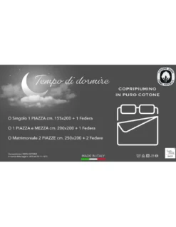 COPRIPIUMINO Tirolese dis. MIROS Cuore BIANCO da Montagna CON FEDERA Arredo MRSBCO