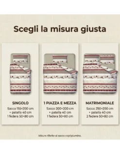 COPRIPIUMINO tirolese dis. VALBADIA ROSSO montagna