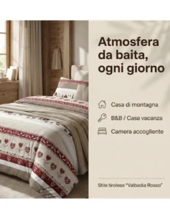 COPRIPIUMINO tirolese dis. VALBADIA ROSSO montagna